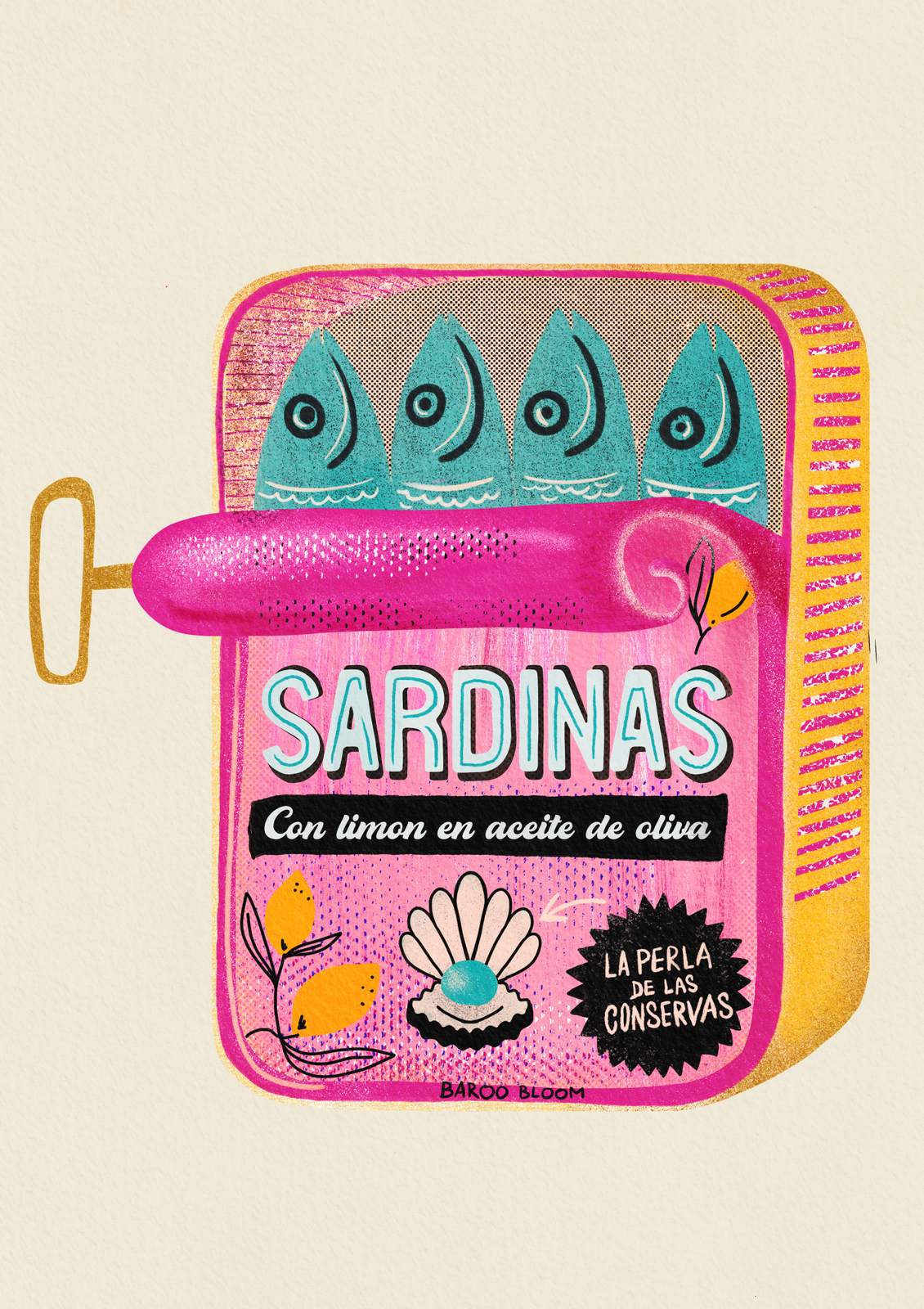 Poster - Sardinas Illustratie