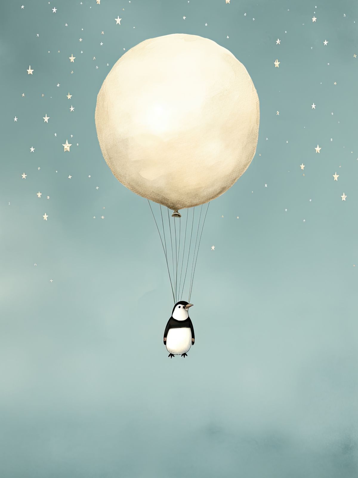 Poster - Pinguïn Ballon