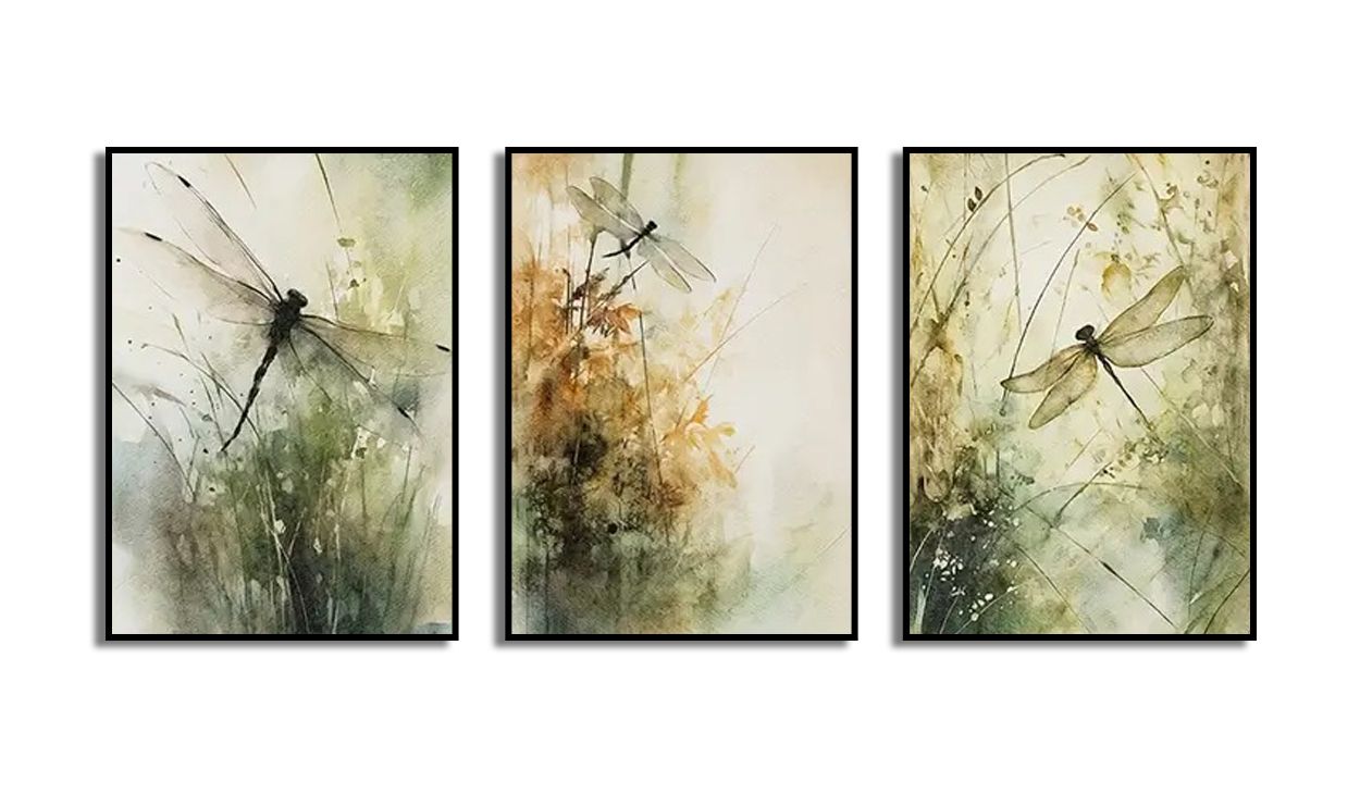 Libel Natuur Wandposter - Set van 3