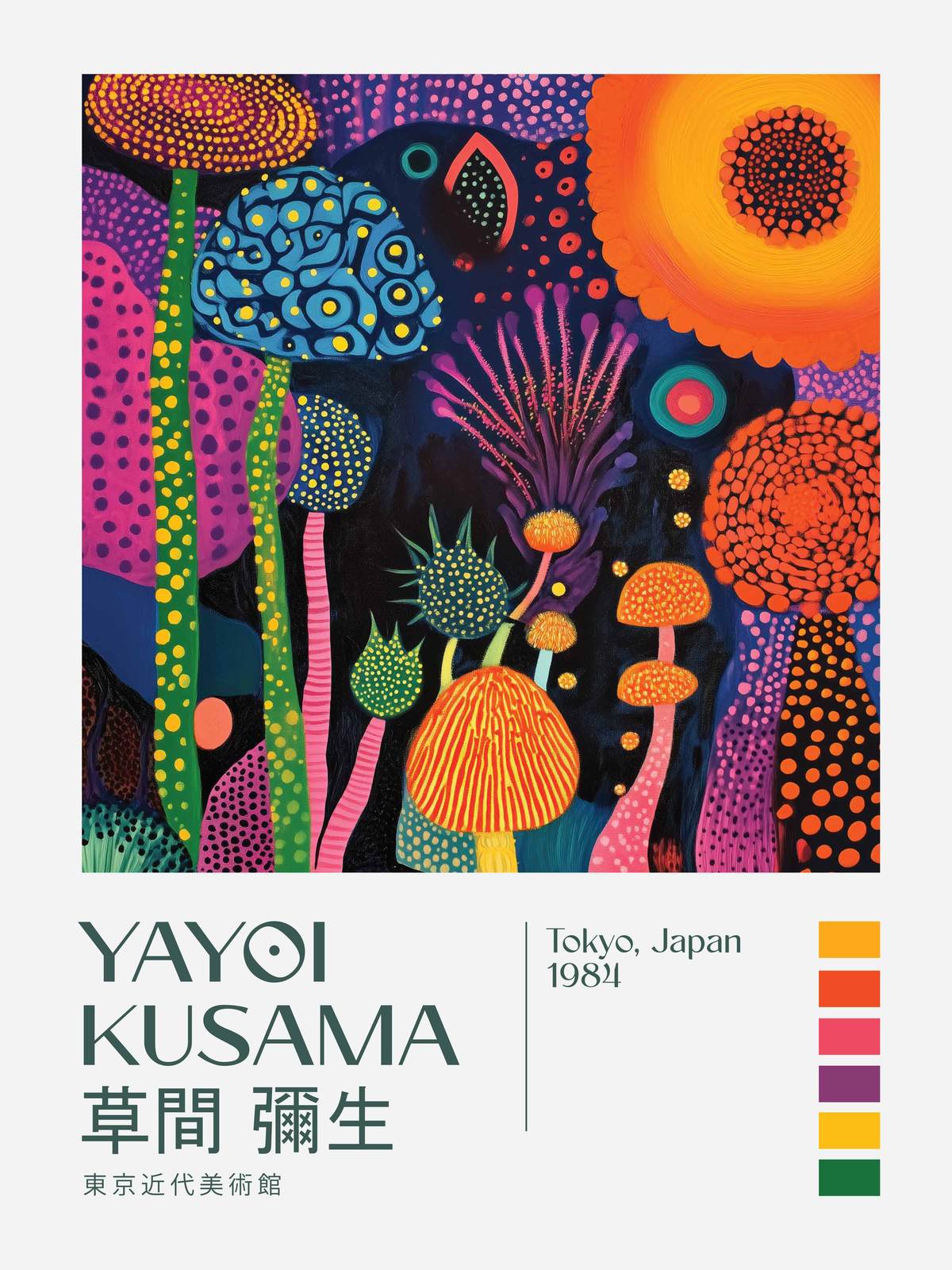 Poster - Yayoi Kusama Levendige Kunst
