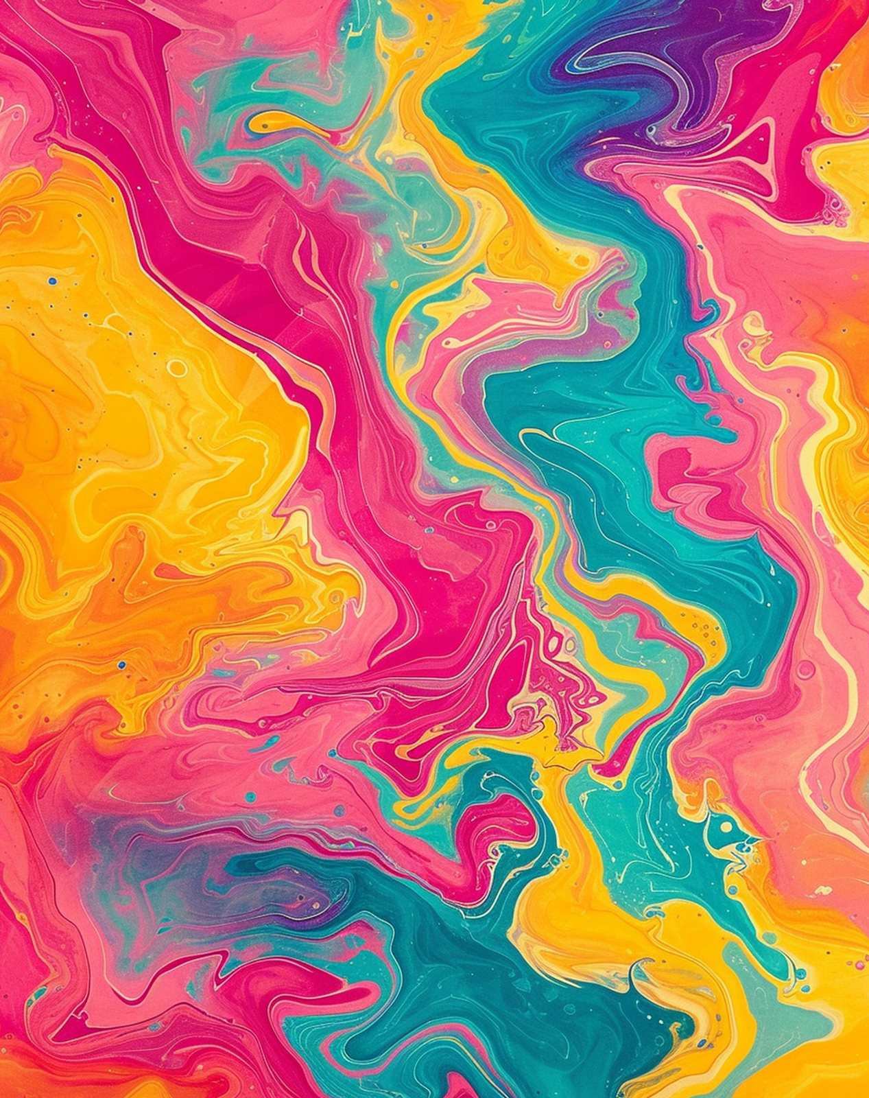 Poster - Abstracte Kleurenwerveling