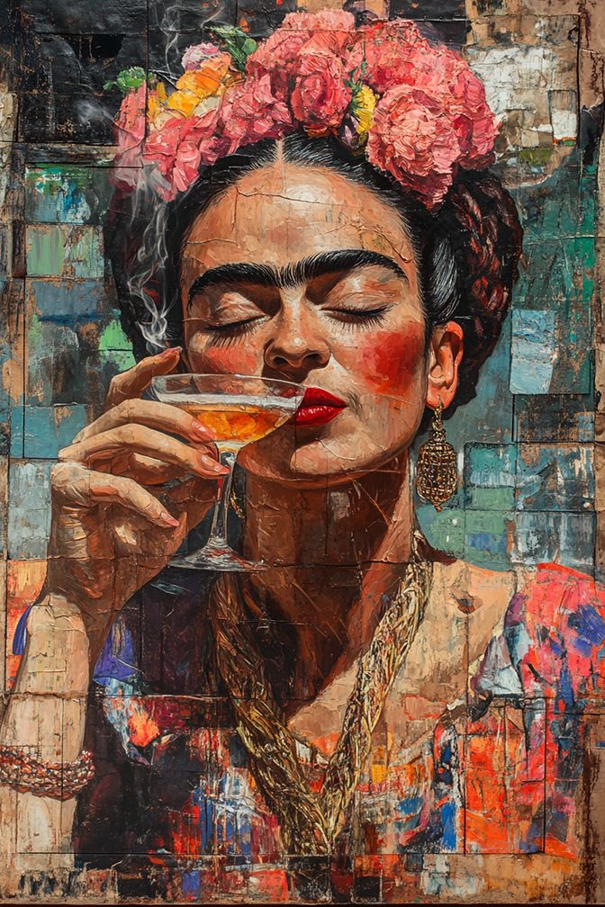 Poster - Frida Kahlo Drinkt