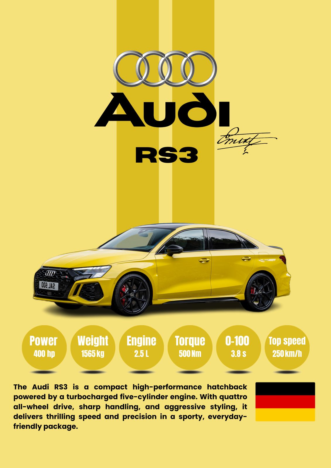 Poster - Audi RS3 Design