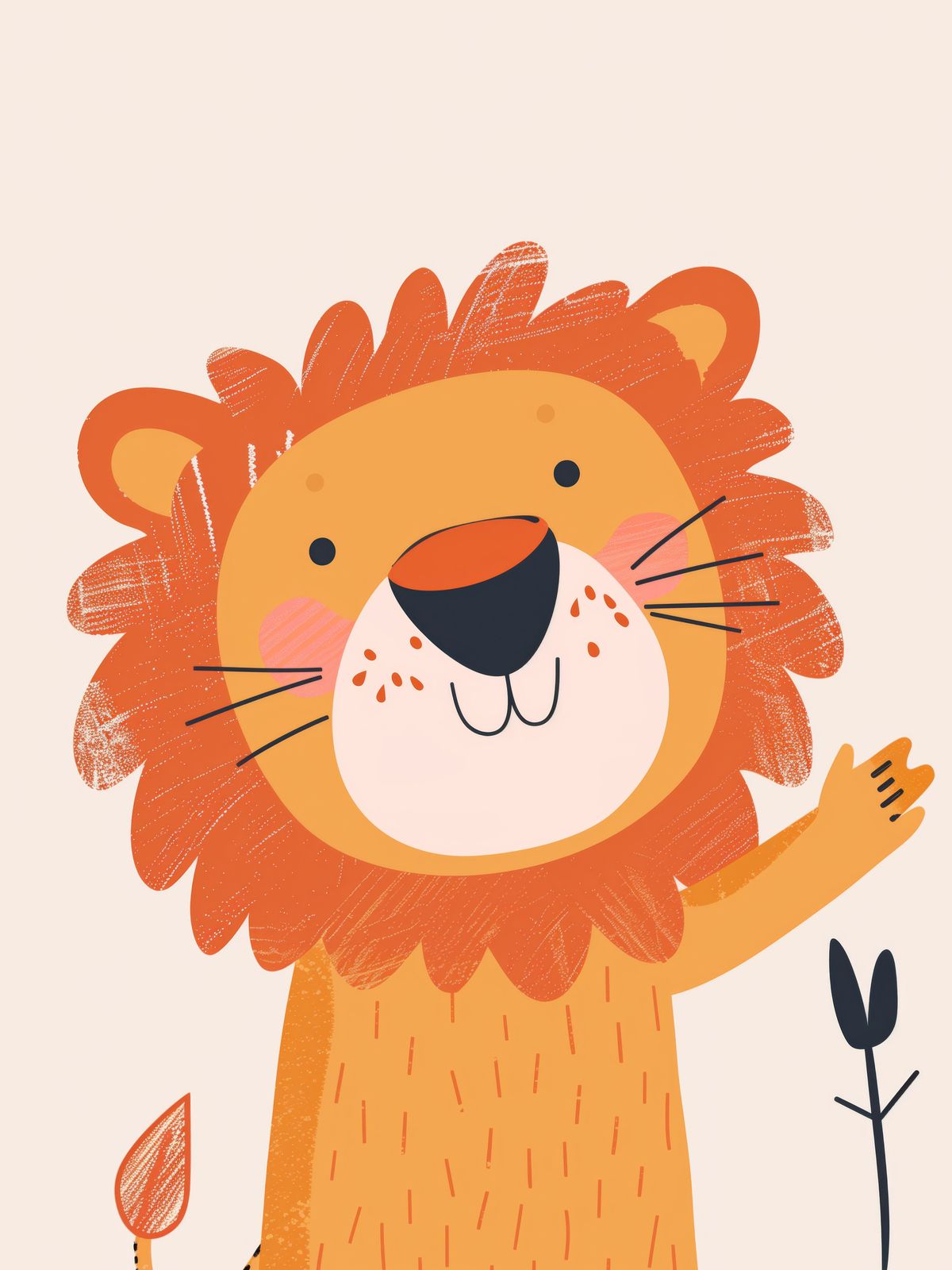 Poster - Schattige Leeuw Illustratie