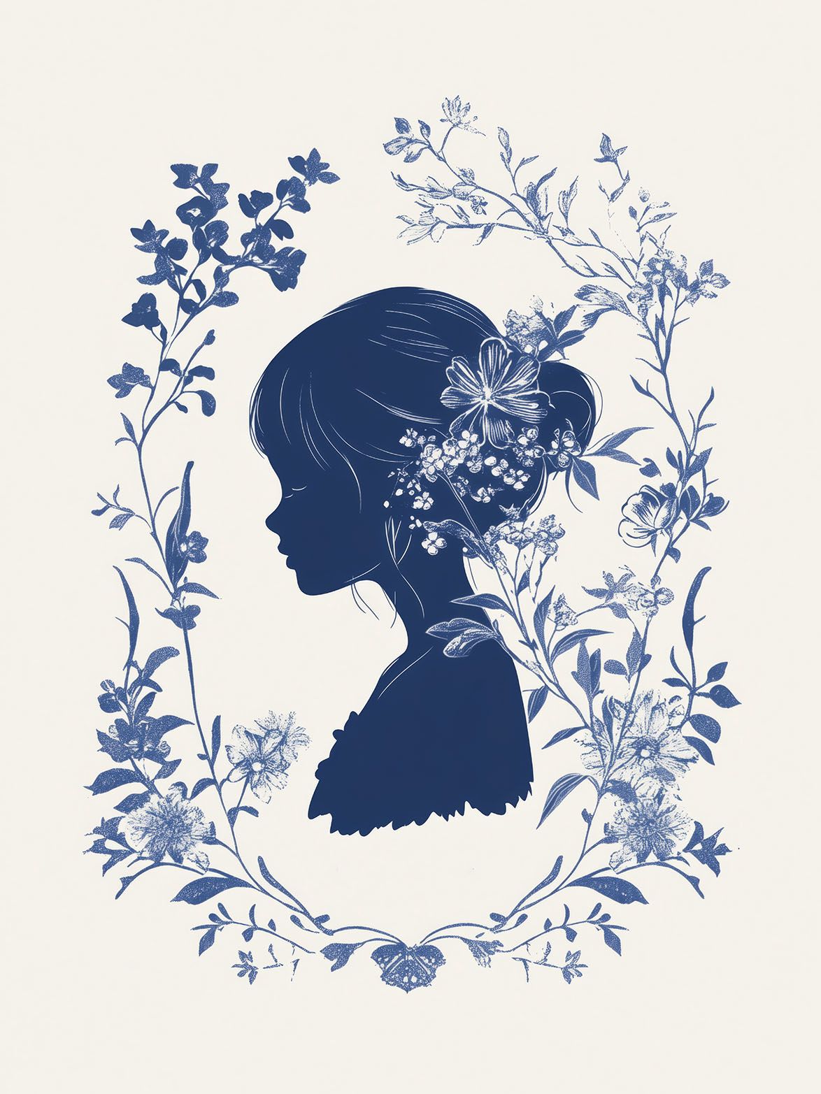 Poster - Bloemenzilhouet