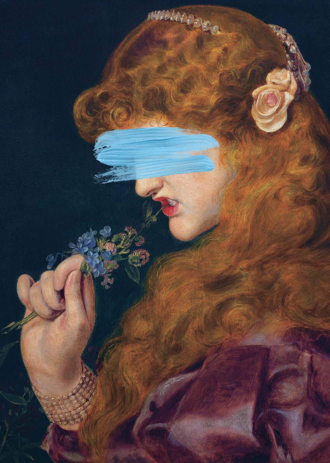 Poster - Geschilderde Dame met Masker