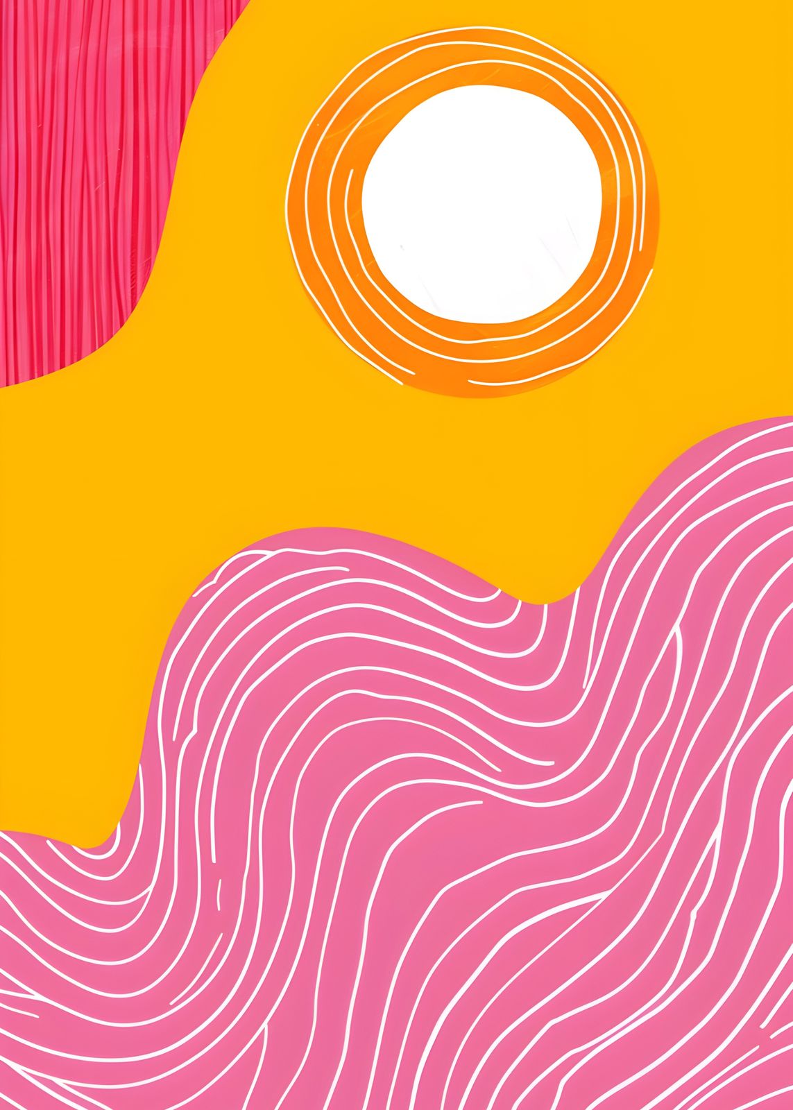 Poster - Abstracte Zon en Golven