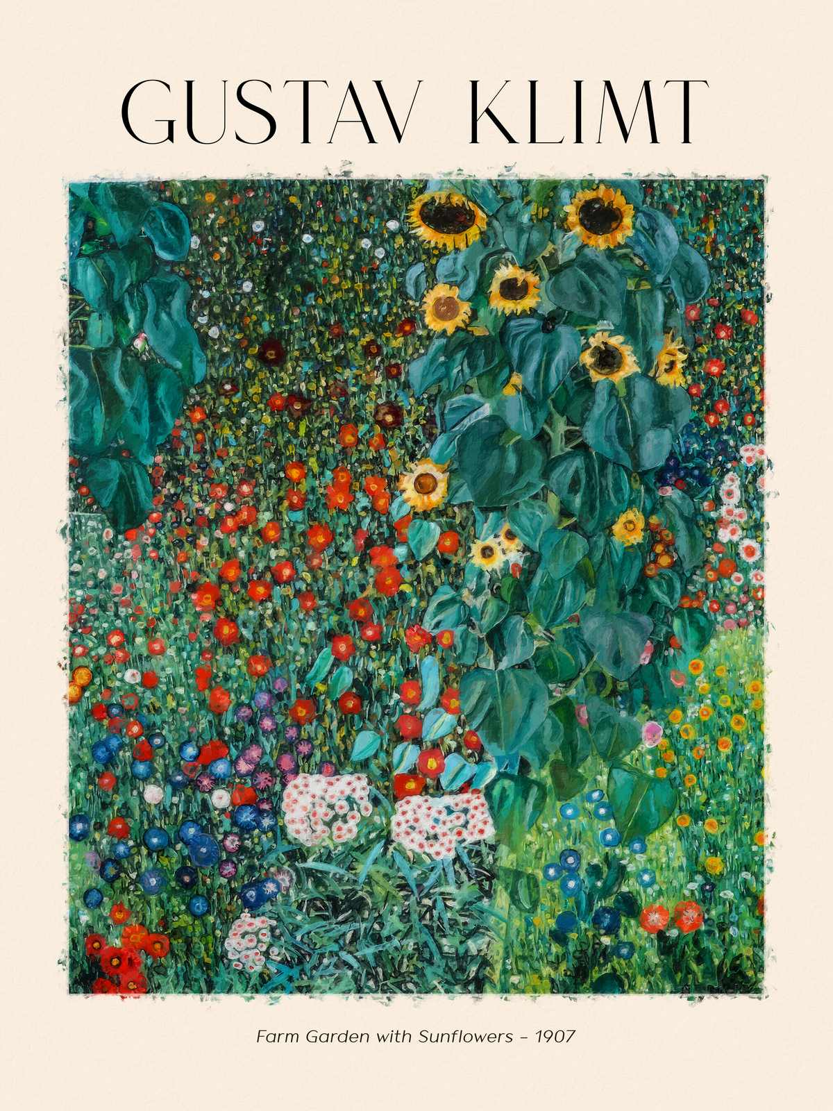 Poster - Farm Garden with Sunflowers