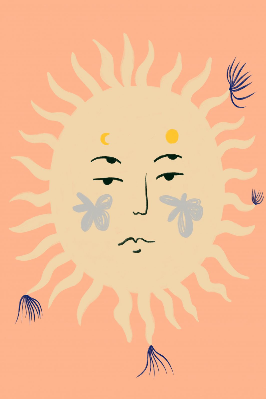 Poster - Zon Gezicht Ontwerp