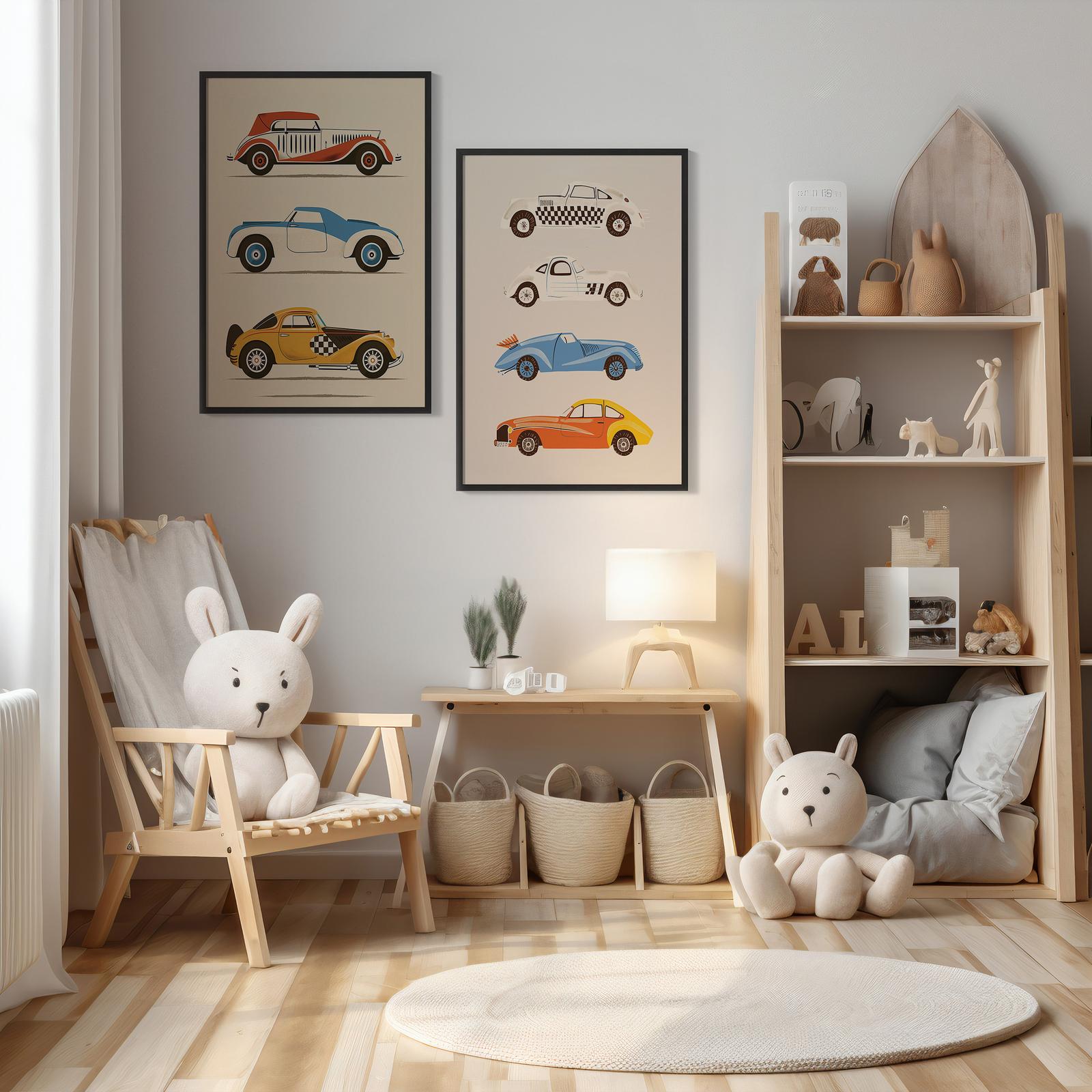 Poster - Vintage Auto's Set / Set van 2