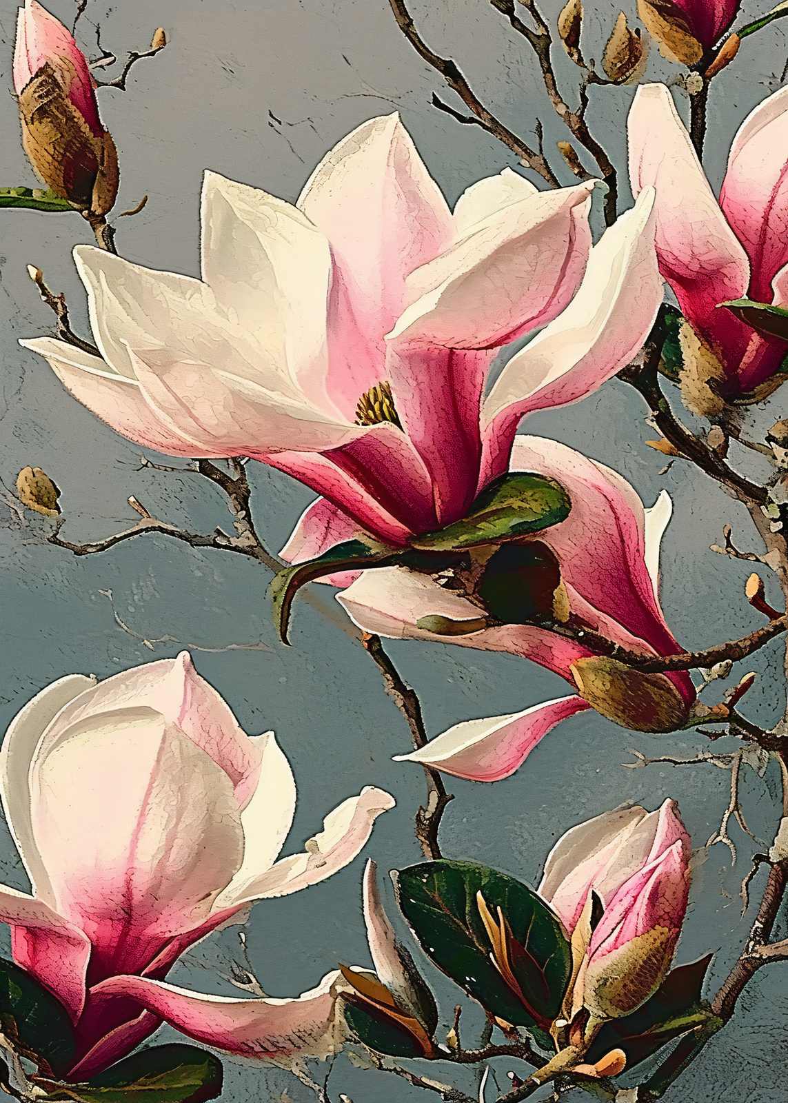 Poster - Roze Magnolia