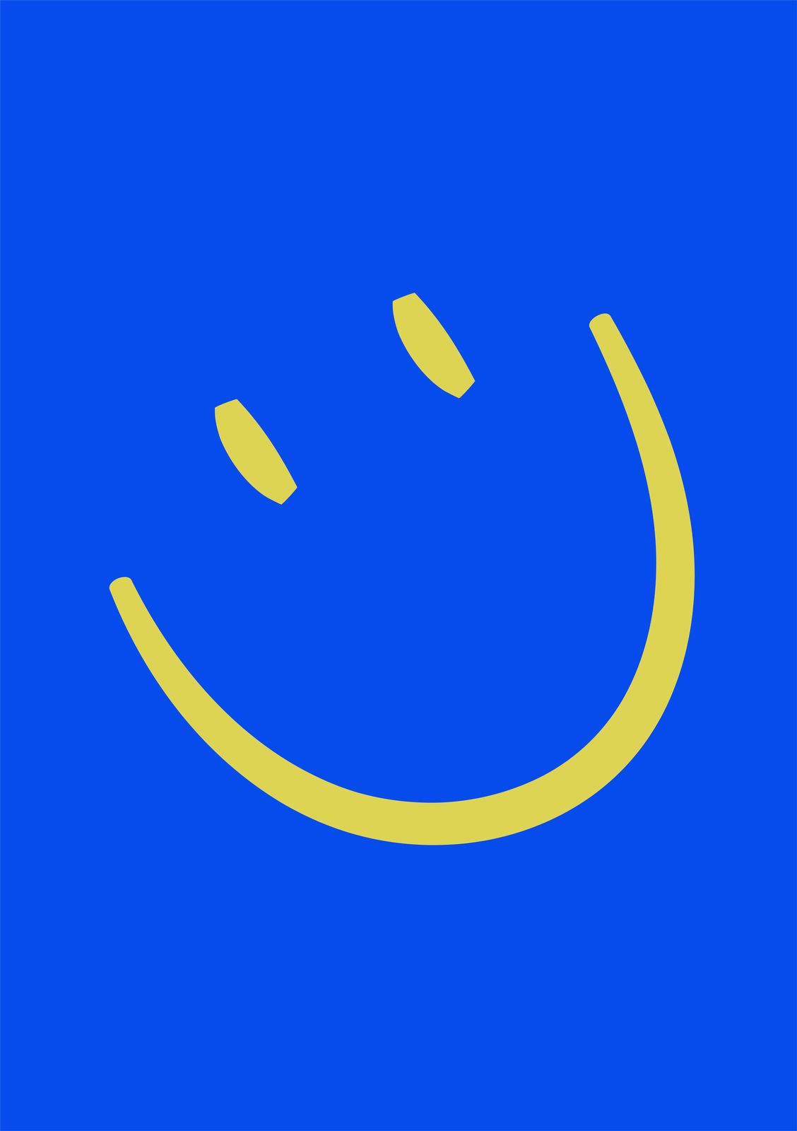Poster - Blauwe Smiley Gezicht
