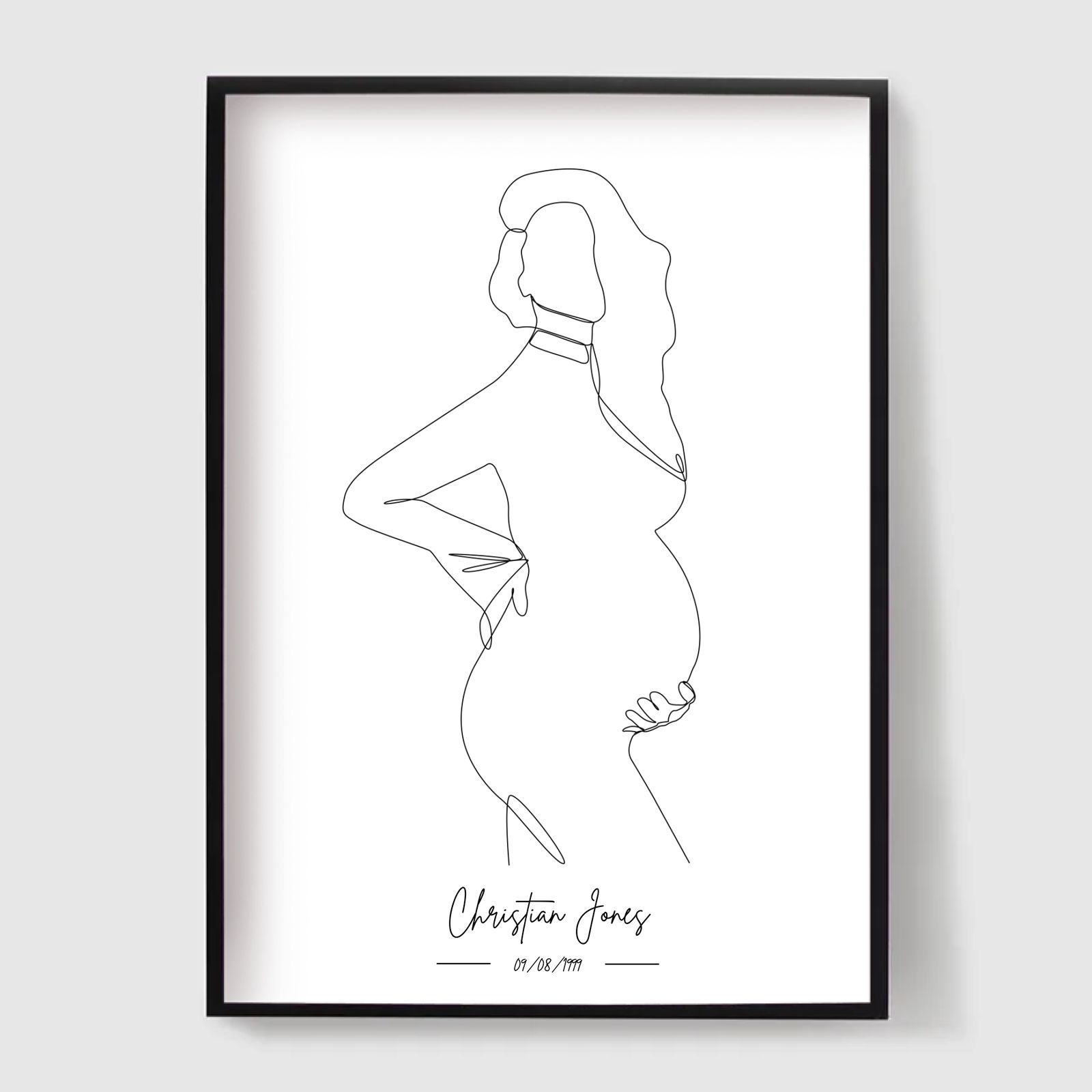 Gepersonaliseerde poster - Verwachtende moeder silhouet