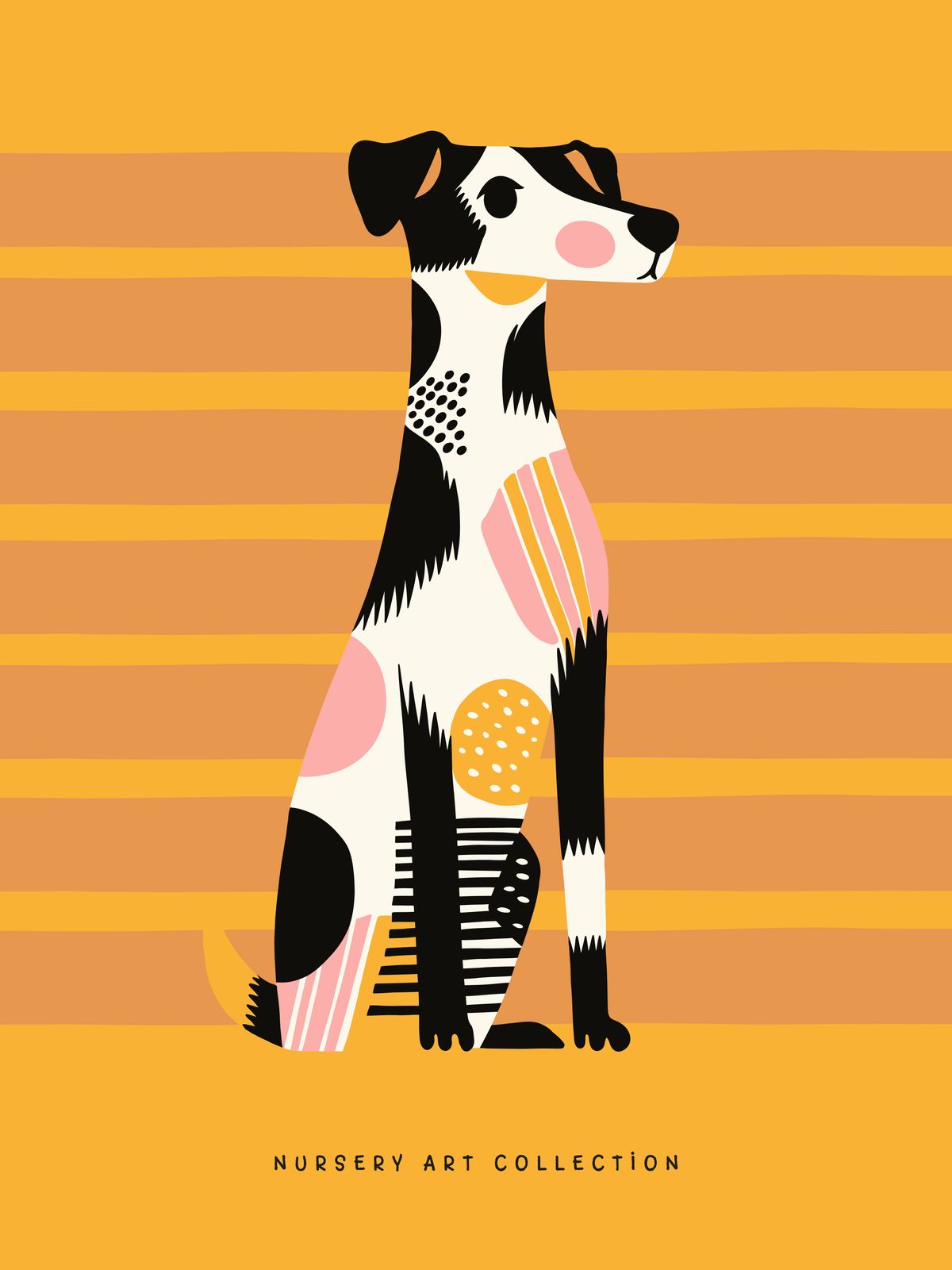 Poster - Kleurrijke Hond Kinderkunst