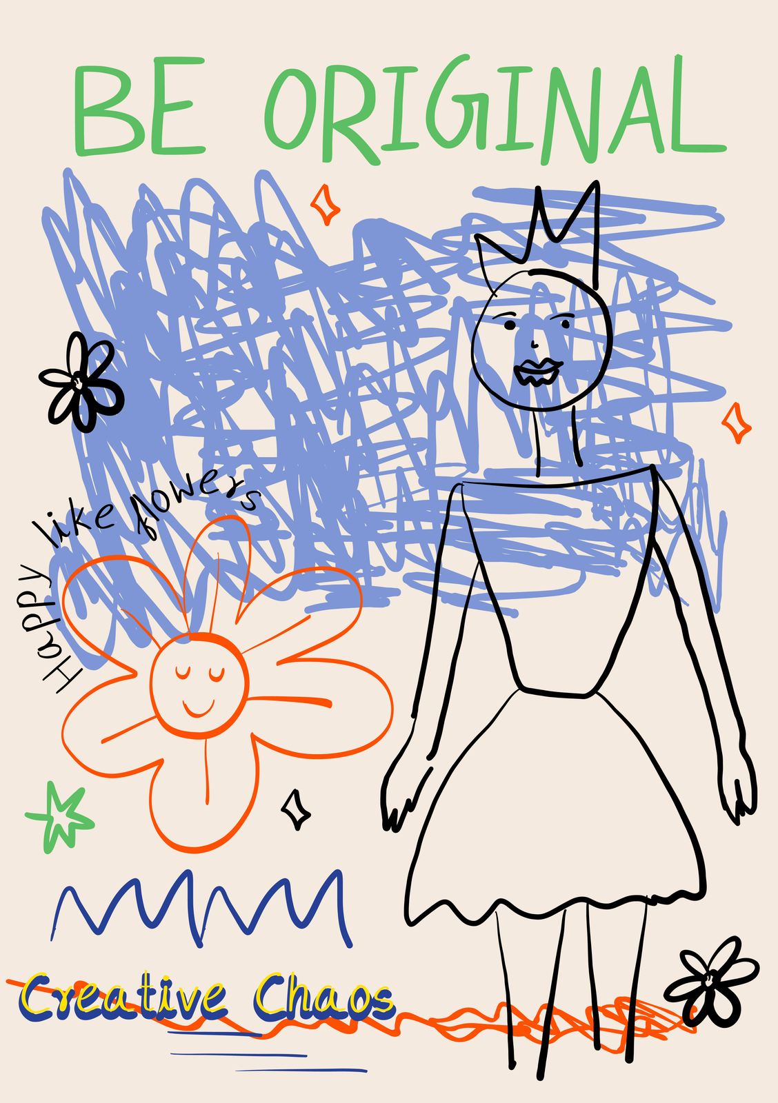 Poster - Wees Origineel Creatieve Chaos