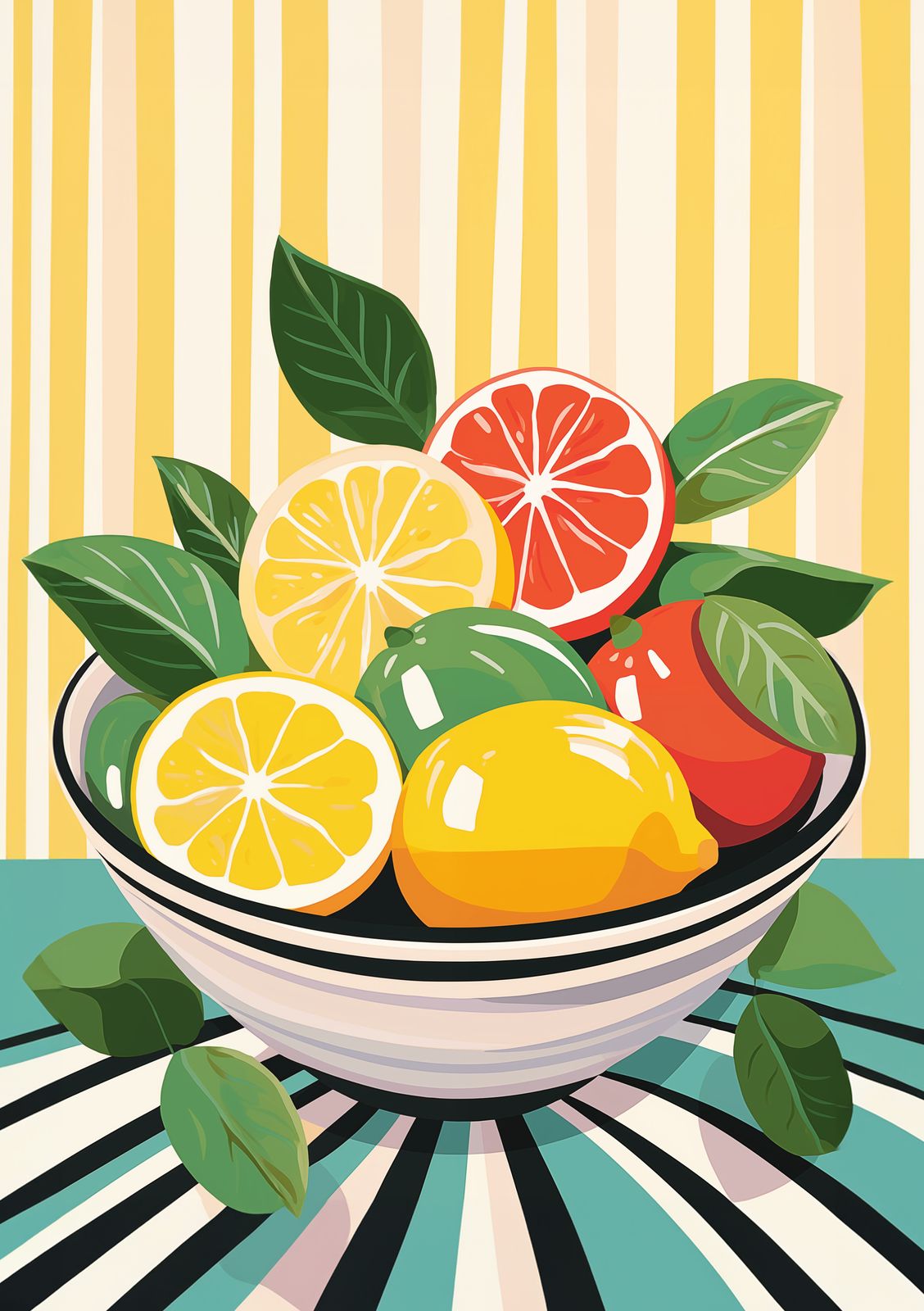 Poster - Citrusvruchten Illustratie