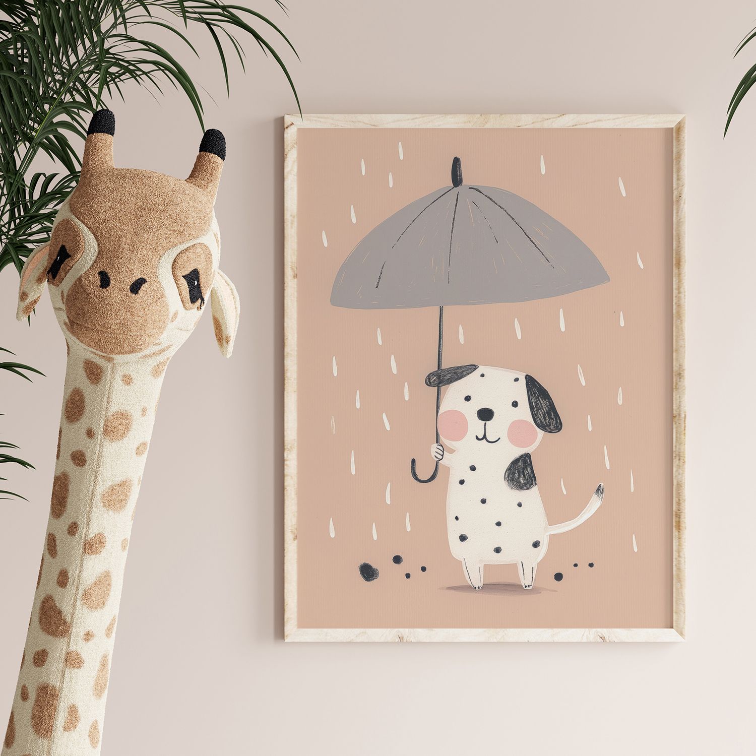 Poster - Schattige Hond met Paraplu