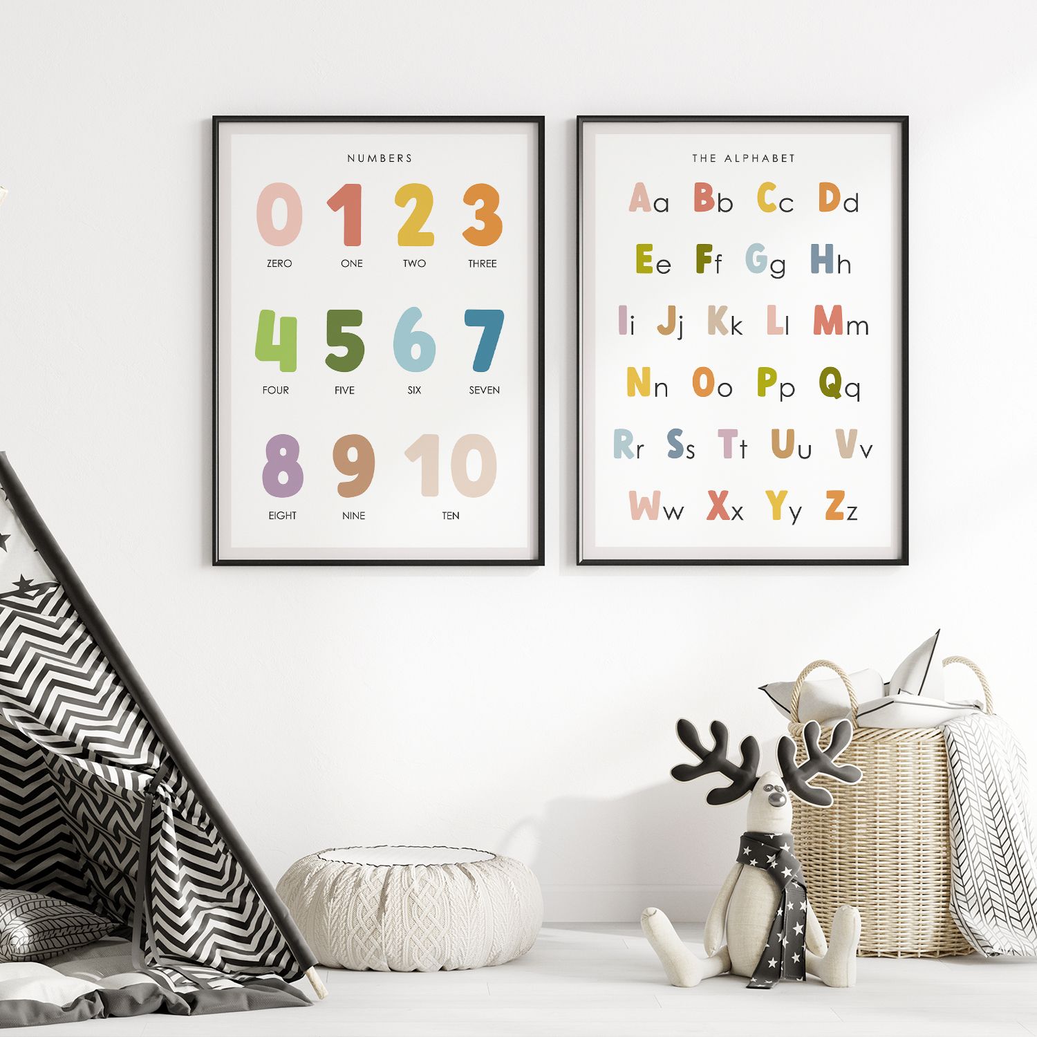 Poster - Nummers en Alfabet / Set van 2