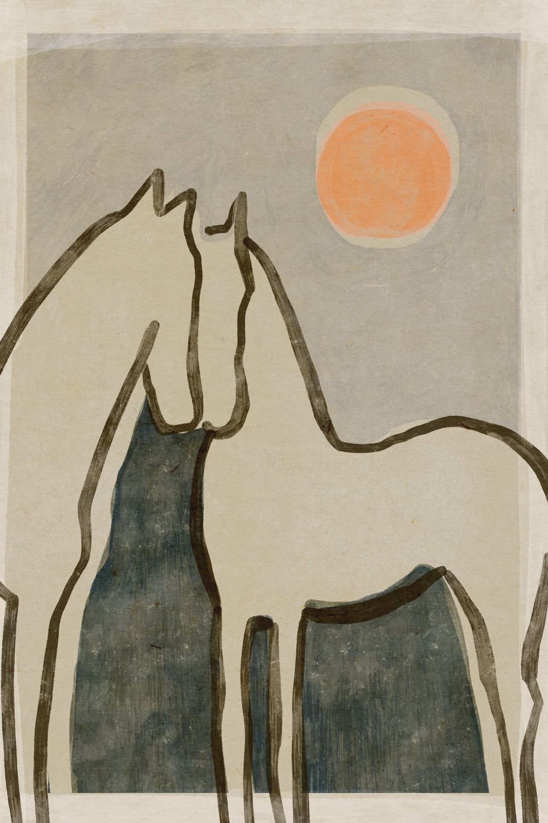 Poster - Paarden & Zon
