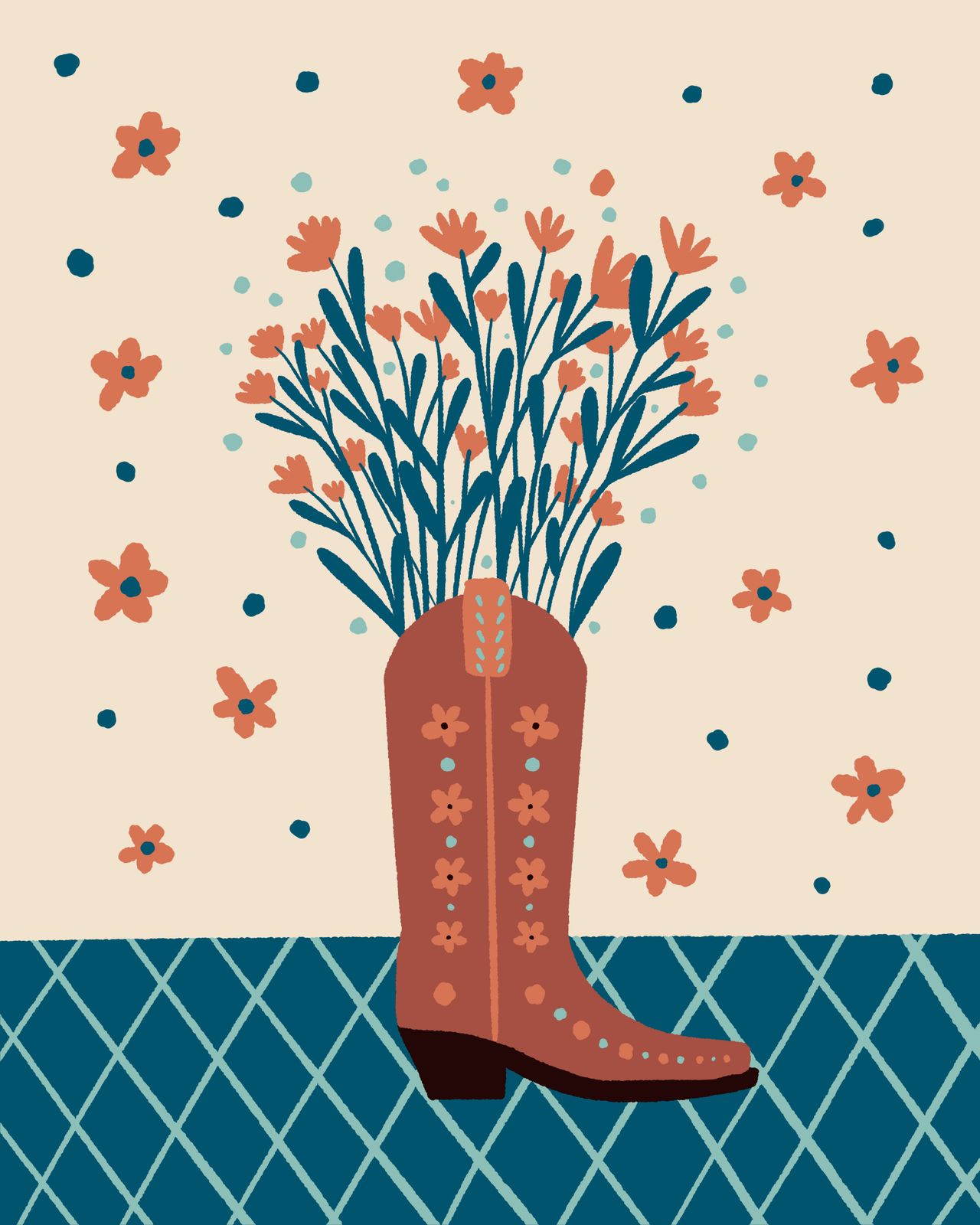 Poster - Laars en Bloemen