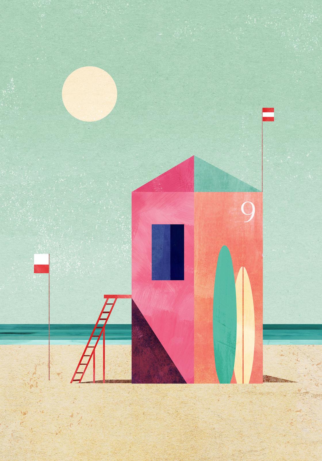 Poster - Strandhuisje