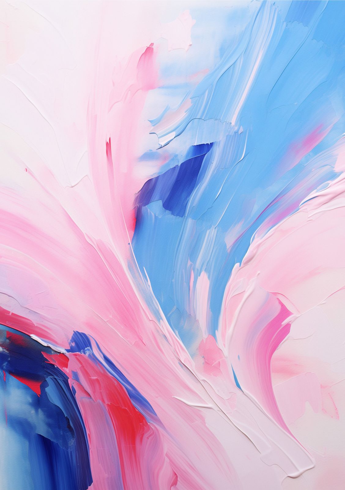 Poster - Roze en Blauw Abstract