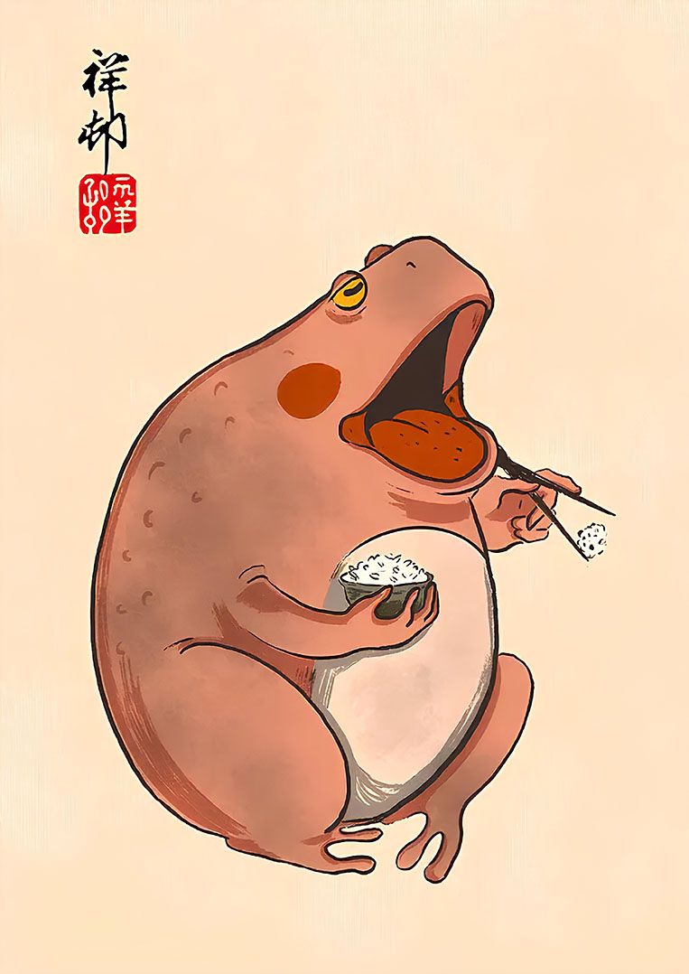 Poster - Kikker Eet Rijst