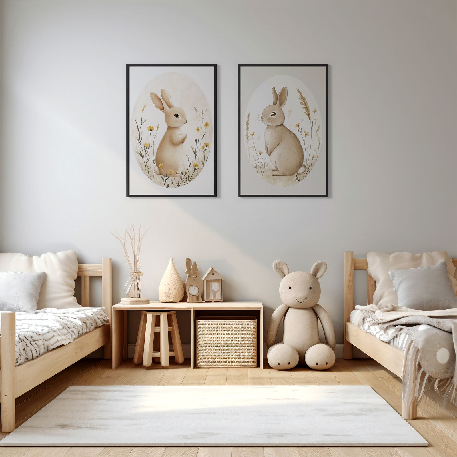 Poster - Konijnenpaar / Set van 2