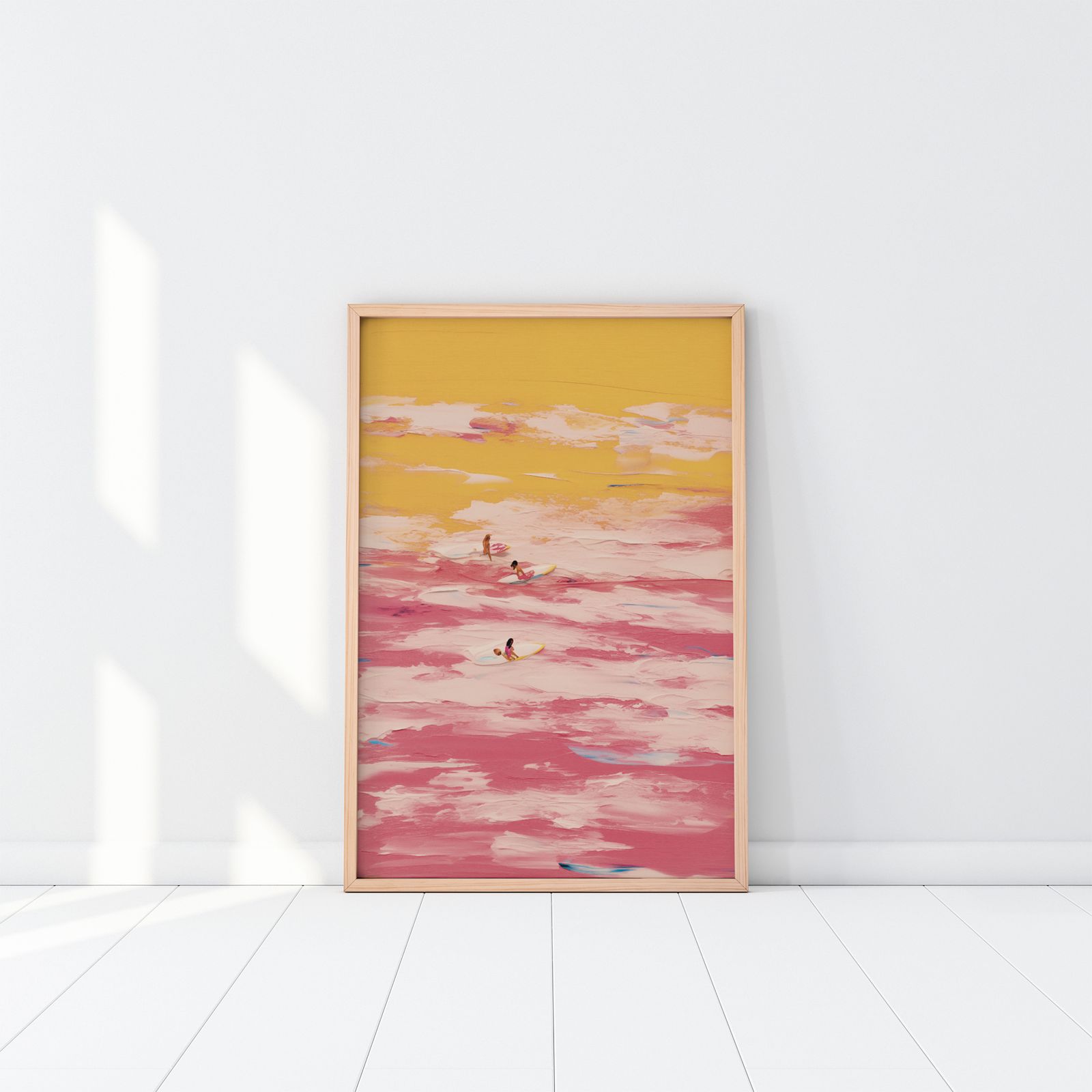 Poster - Surfers in Roze Water