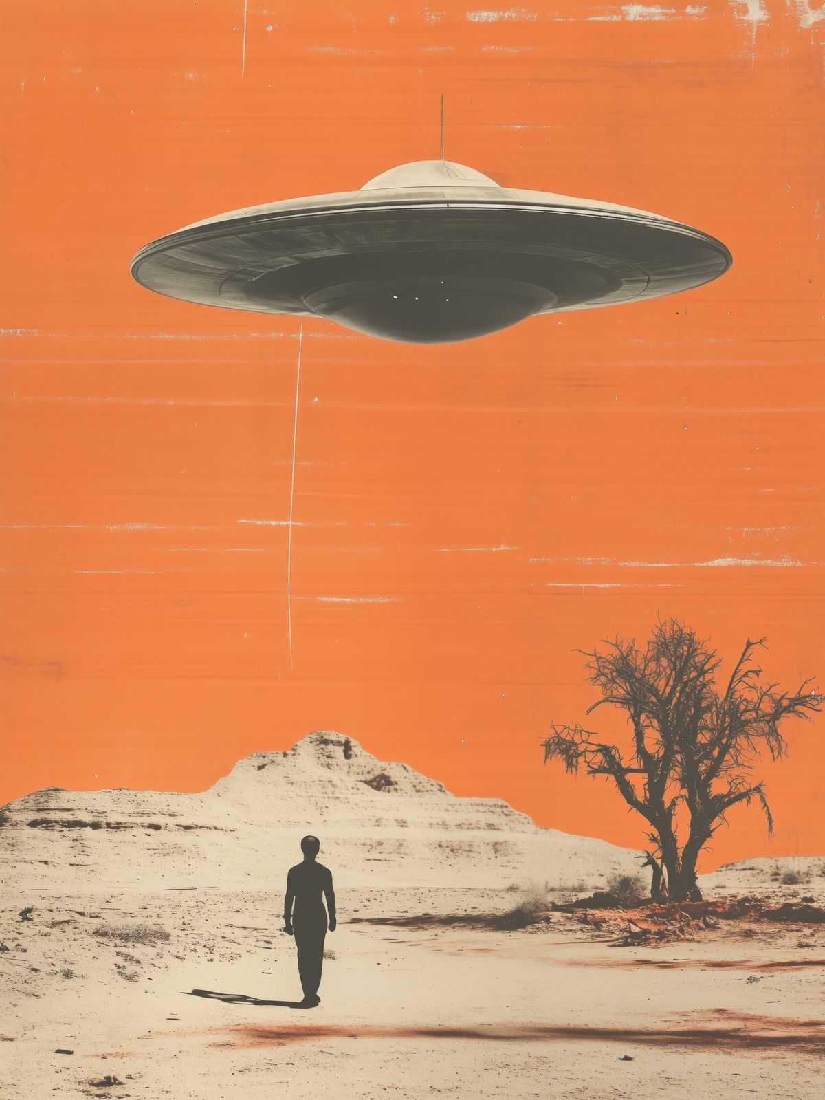 Poster - UFO Woestijnscène