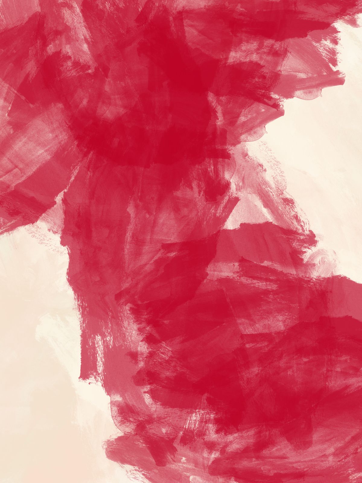 Poster - Abstracte Rode Penseelstreken