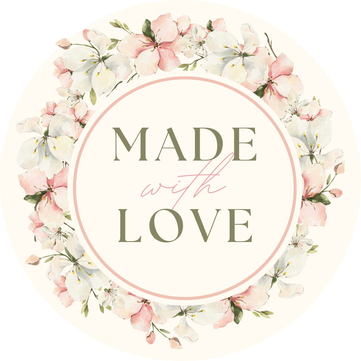Cirkel Label - Persoonlijke Sticker – Lente Bloesem Bloemen