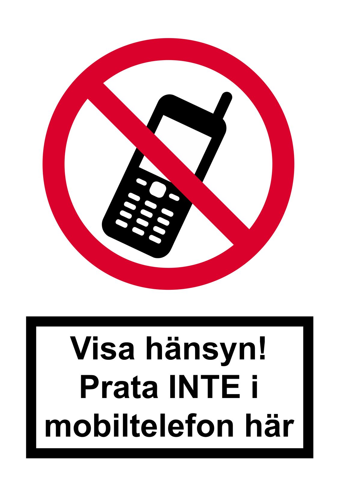 Sticker - Toon begrip! NIET op je mobiele telefoon praten