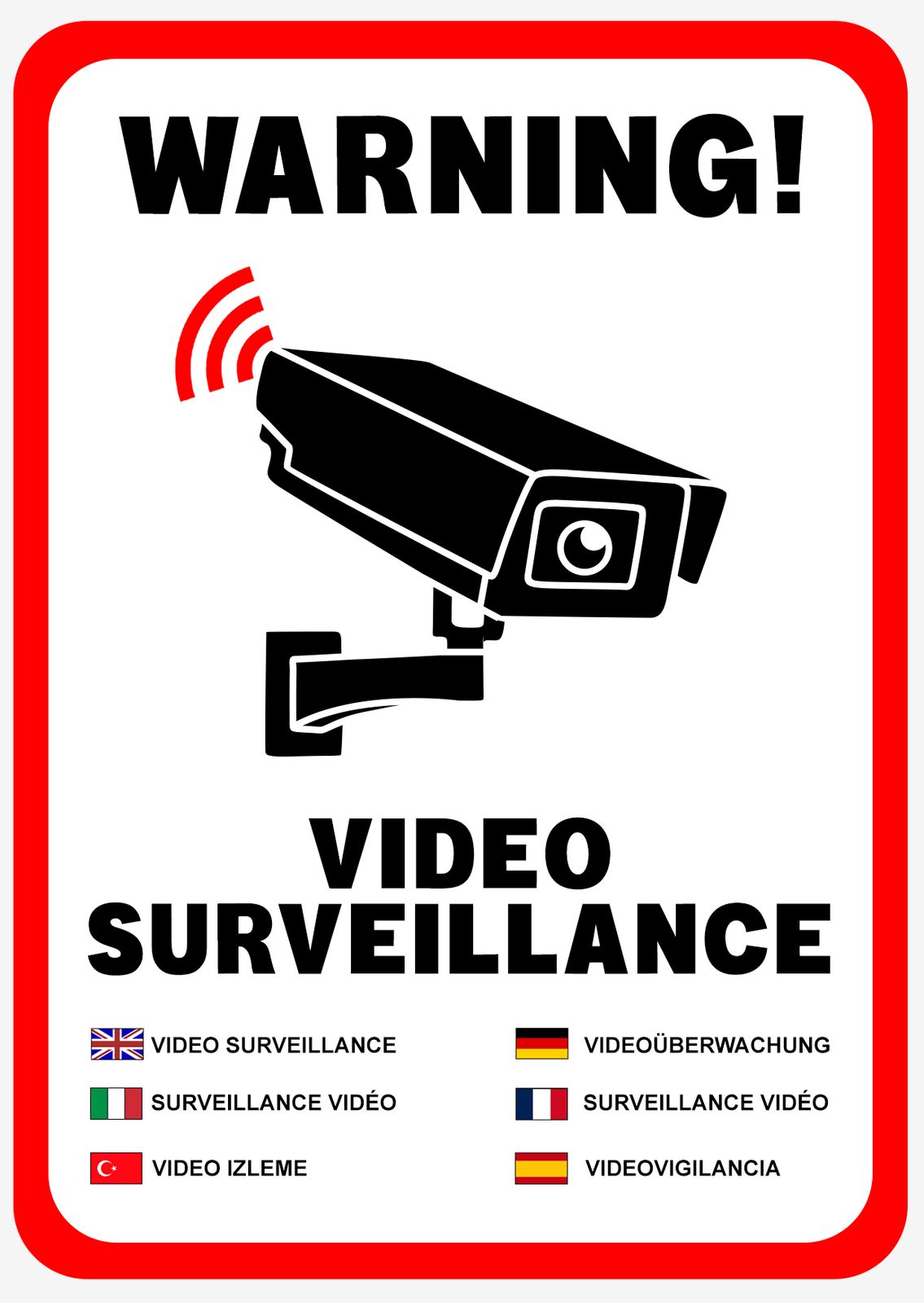 Sticker - Waarschuwing Videobewaking