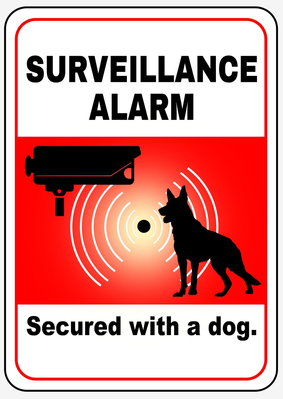 Sticker - Bewakingsalarm Beveiligd Met Een Hond