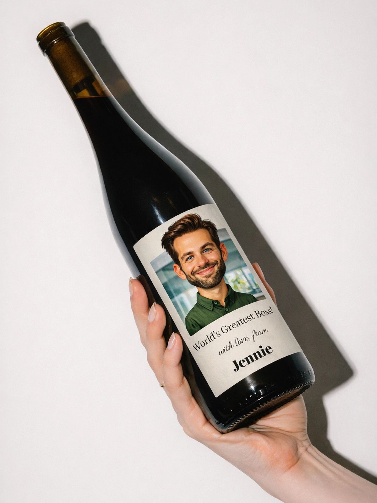 Gepersonaliseerd Flessenlabel - Karikatuur & Bericht