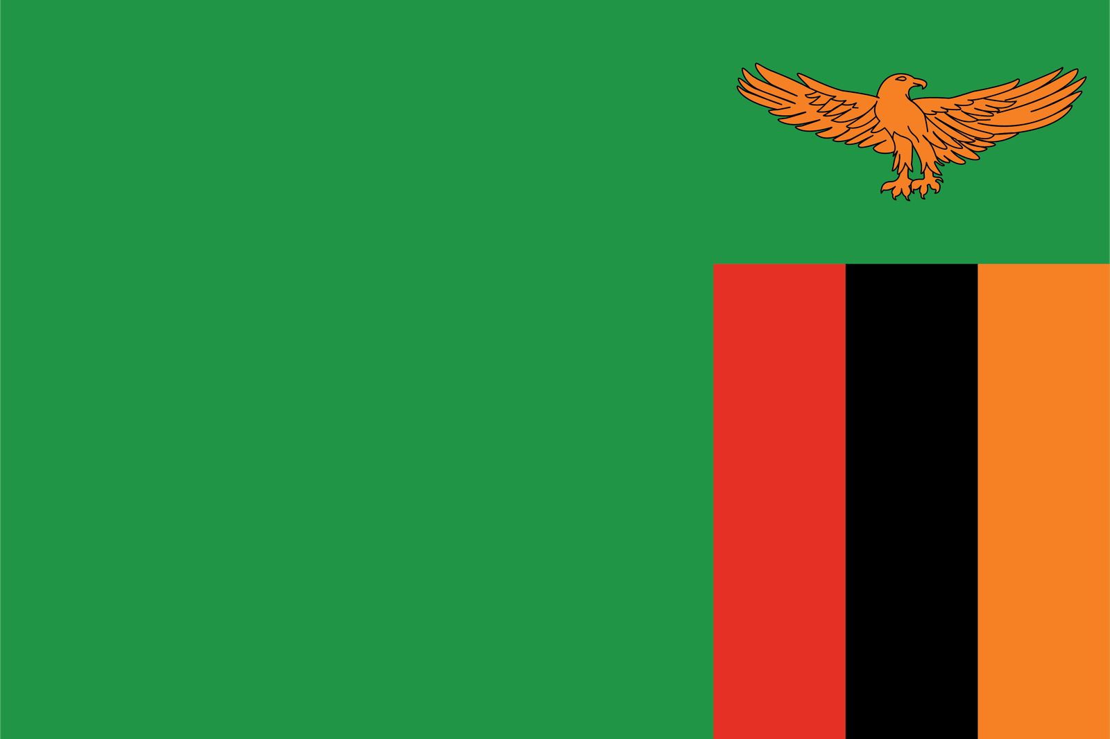 Zambia vlag - Sticker