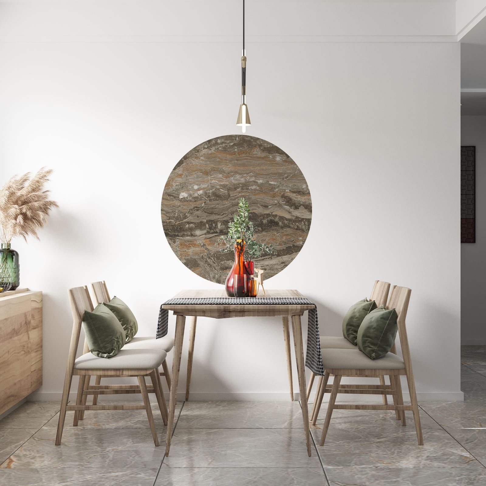 Muursticker / Cirkel - Marmeren Design