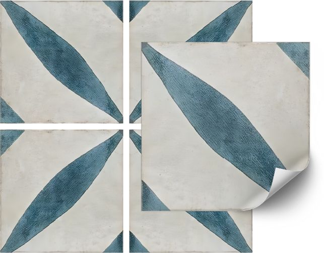 Tegelsticker - Blauwe Geometrische Harmonie