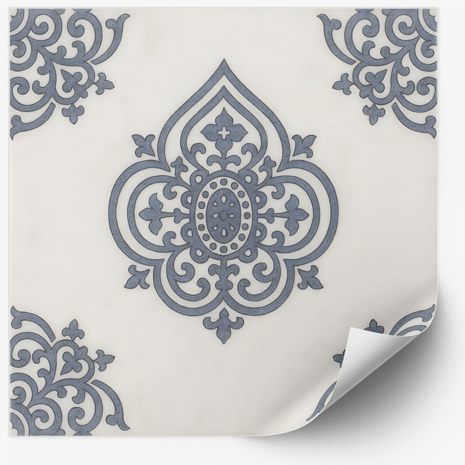 Tegelsticker - Elegante blauwe patroon