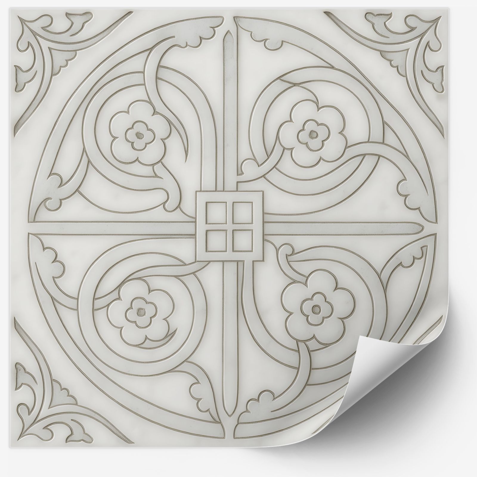 Tegelsticker - Vintage Bloemenelegantie