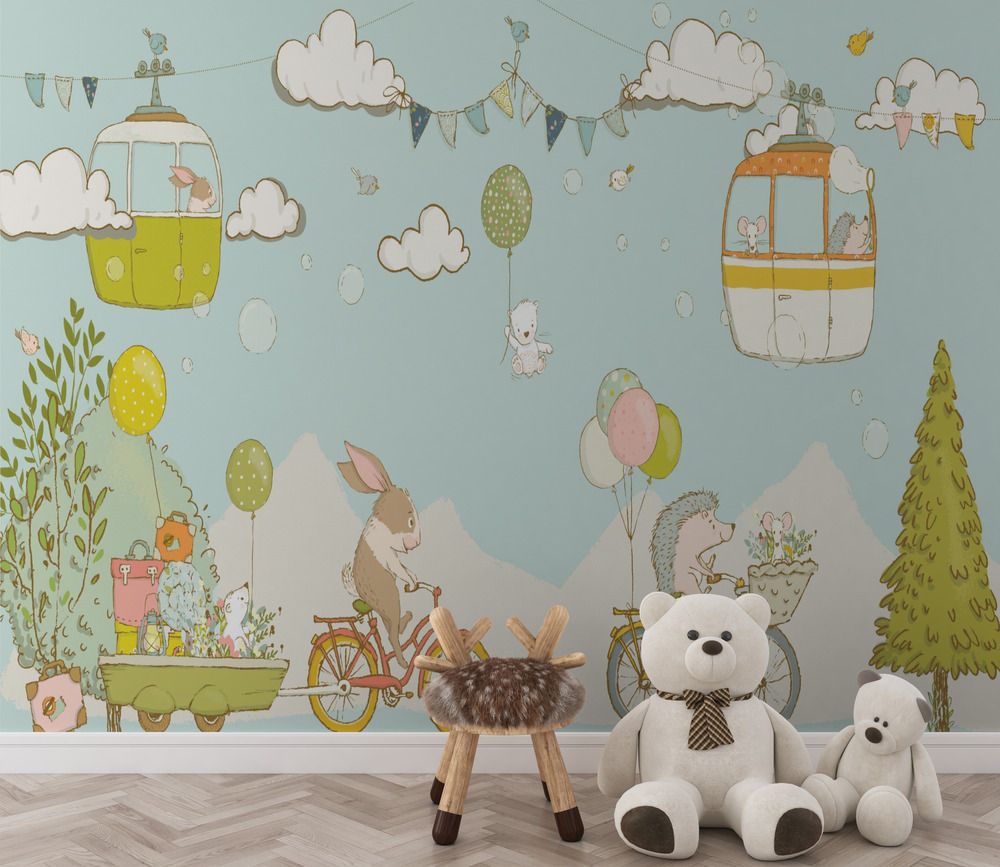 Behang - Dierenfiets Hemel